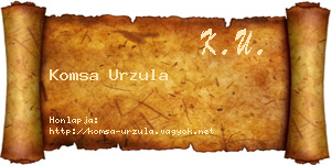 Komsa Urzula névjegykártya